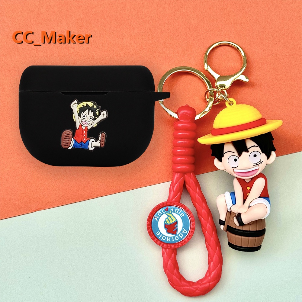 For Jabra Elite 10 Case Anime One Piece Luffy Keychain Pendant Cute Jabra Elite 8 Active Silicone So