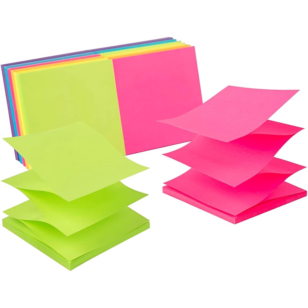 กระดาษโน้ตมีกาวในตัว 3x3 นิ้ว สีสดใส 100 แผ่น ต่อแผ่น
