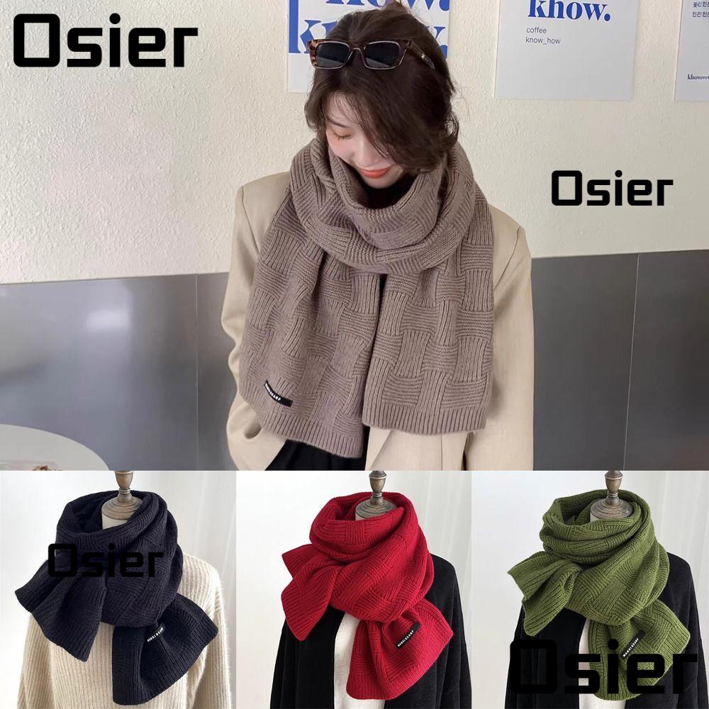 Osier1 ผ้าพันคอ ผ้าคลุมไหล่ ผ้าถัก แบบนิ่ม ให้ความอบอุ่น 175x33 ซม. สีพื้น สไตล์ญี่ปุ่น หรูหรา สําหรับผู้หญิง