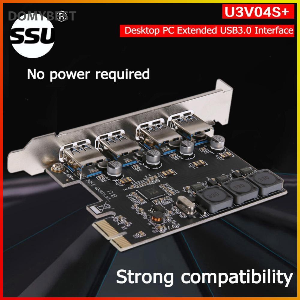 Domybest อะแดปเตอร์การ์ดขยาย SSU U3V04S+ 4 พอร์ต USB 3.0 PCIe PCI Express USB Hub