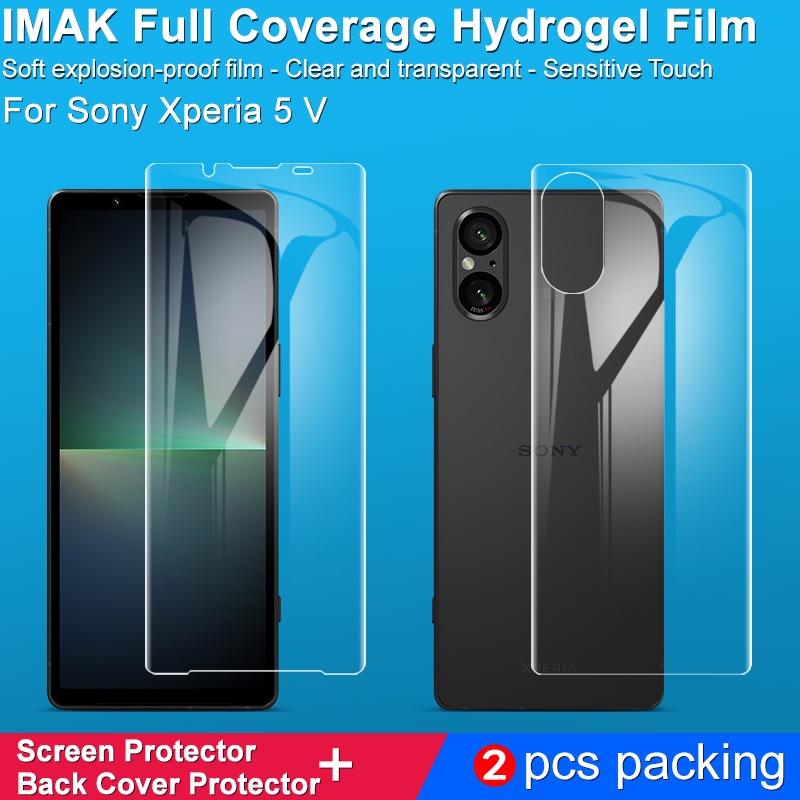 Imak Sony Xperia 5 V Full Cover Screen Protector Xperia5 5 Ultra thin Soft Clear Back ฟิล์มไฮโดรเจล