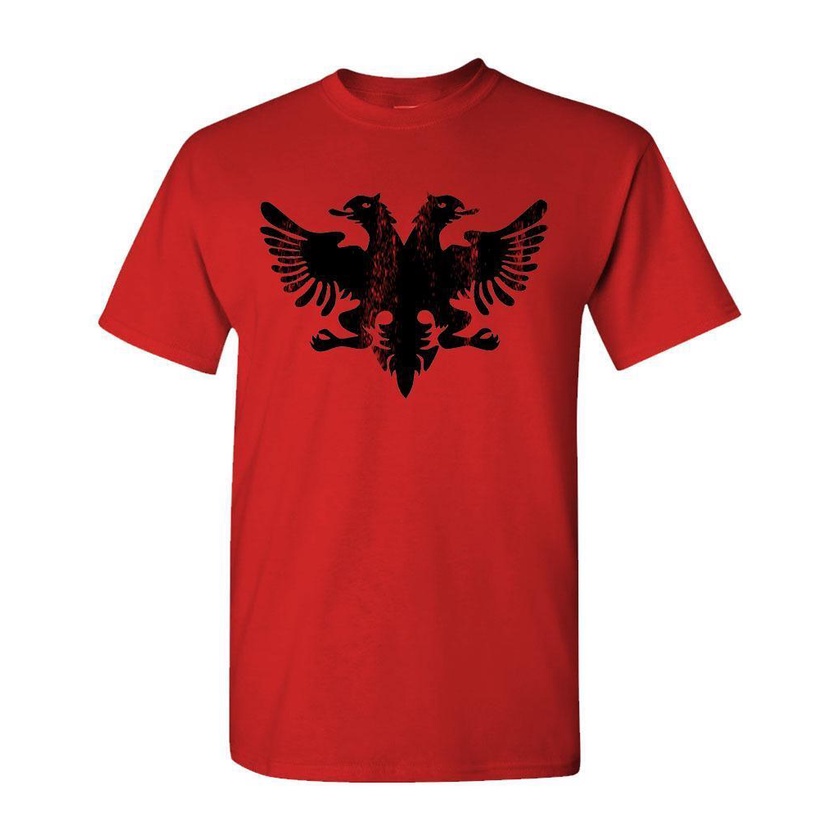 ALBNIAN EAGLE - ธง albania ย้อนยุคตลก - เสื้อยืด Cotton Unisex