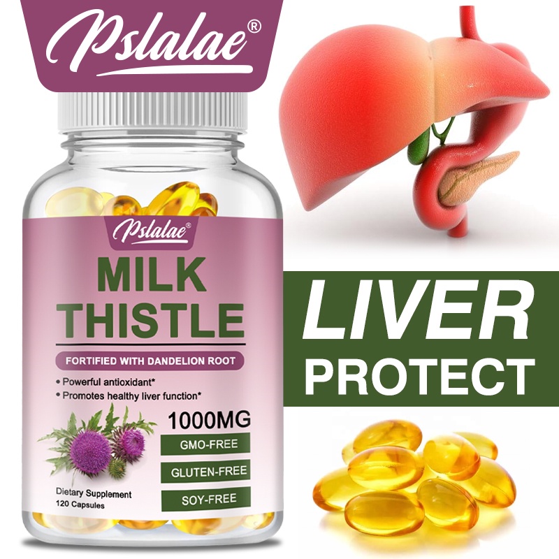 Milk Thistle Extract แคปซูล 1000 มก. - รองรับการทํางานของตับและสุขภาพโดยรวม - ไม่มีจีเอ็มโอ - ผ่านการทดสอบจากบุคคลที่สาม