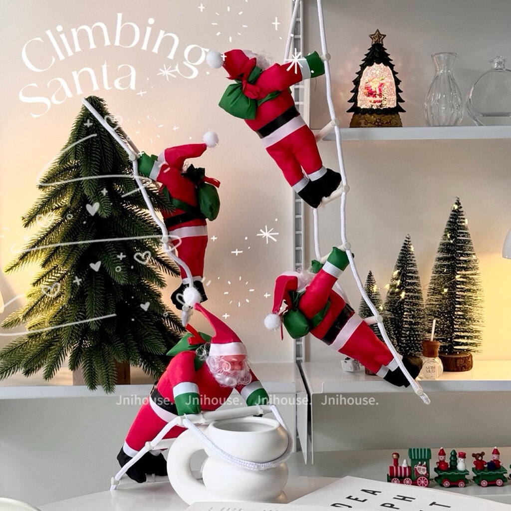 [ພ້ອມສົ່ງ] Jnihouse Climbing Santa ຕຸກກະຕາຊານຕ້າປີນເຊືອກ