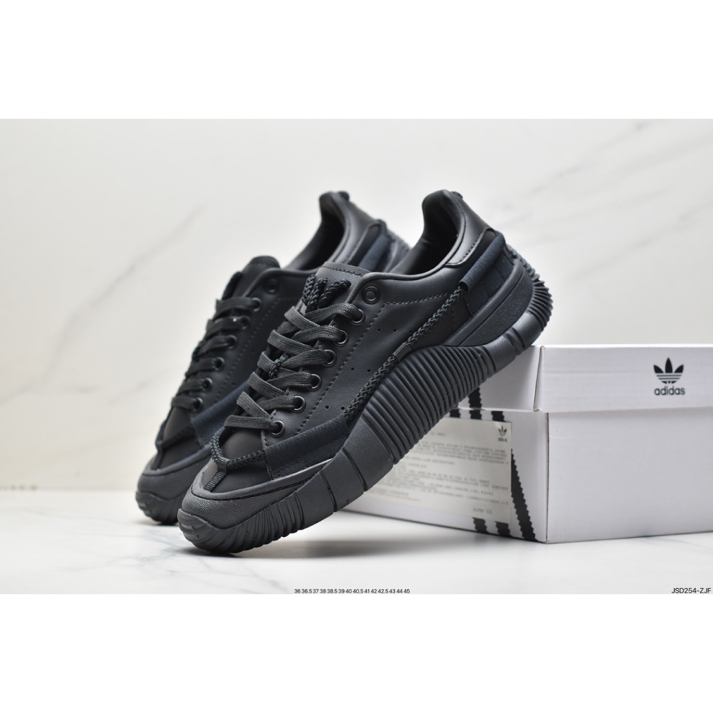 Authentic Adidas Adifom Stan Smith BLACK EU36-45 แฟชั่นวินเทจต่ำด้านบนลื่นกีฬาลำลองรองเท้าวิ่งแบนfree shipping