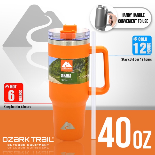 OZARK TRAIL 40oz tumbler handle กระบอกน้ำเก็บความเย็น แก้วเก็บอุณหภูมิ ไม่เป็นไอน้ำ