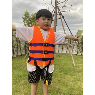 เสื้อชูชีพสำหรับเด็ก และ ผู้ใหญ่ Shopee เบอร์ 1-7 รุ่นใหม่ สีส้ม มีนกหวีด ราคาถูก