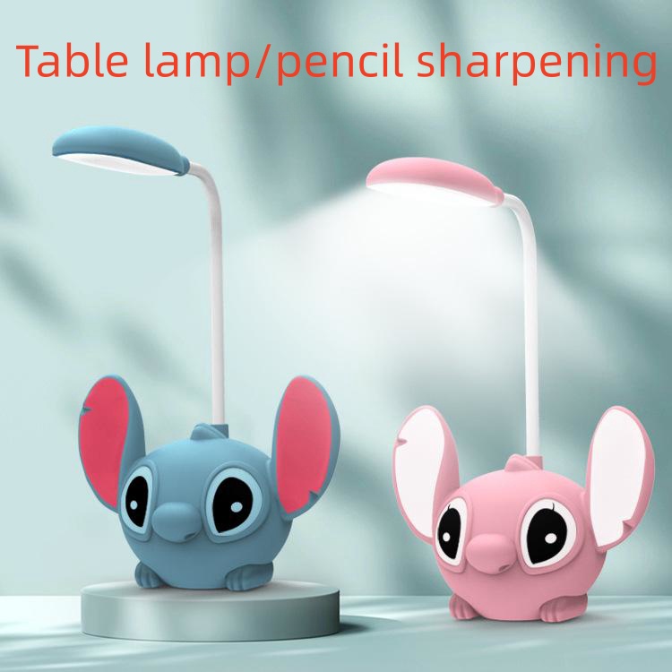 Aoger Stitch โคมไฟตั้งโต๊ะ Led พร้อมกบเหลาดินสอ ไฟพับได้ โคมไฟตั้งโต๊ะน่ารัก ไฟชาร์จ Usb ของขวัญจากเพื่อนร่วมชั้น