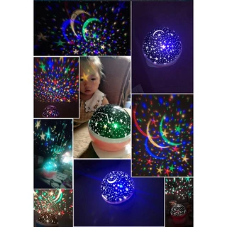 ไฟตกแต่ง รูปดาว หมุนได้ LED RGB โปรเจคเตอร์หลากสีสำหรับห้องนั่งเล่นและโคมไฟบรรยากาศข้างเตียง