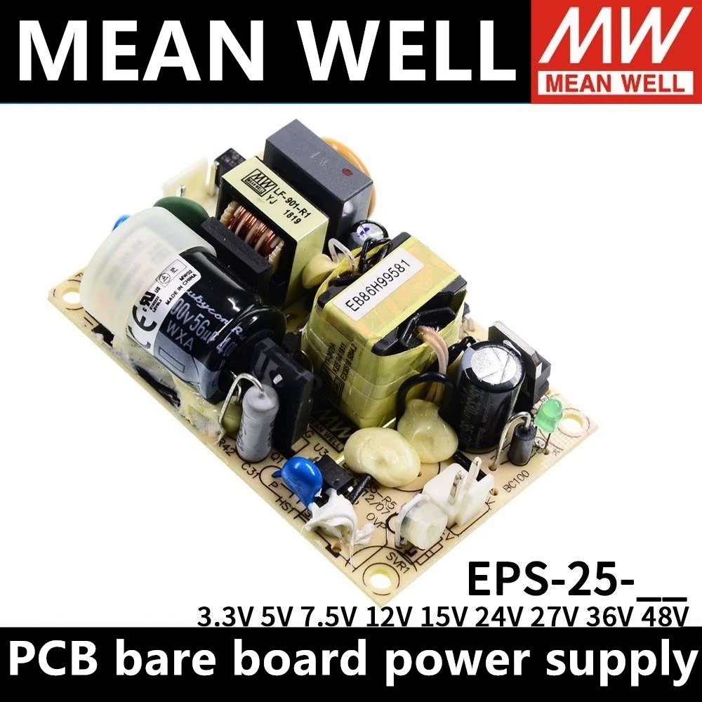 Mean WELL บอร์ดสวิตช์พาวเวอร์ซัพพลาย PCB EPS-25-5 EPS-25-7.5 EPS-25-12 EPS-25-15 EPS-25-24 EPS-25-36
