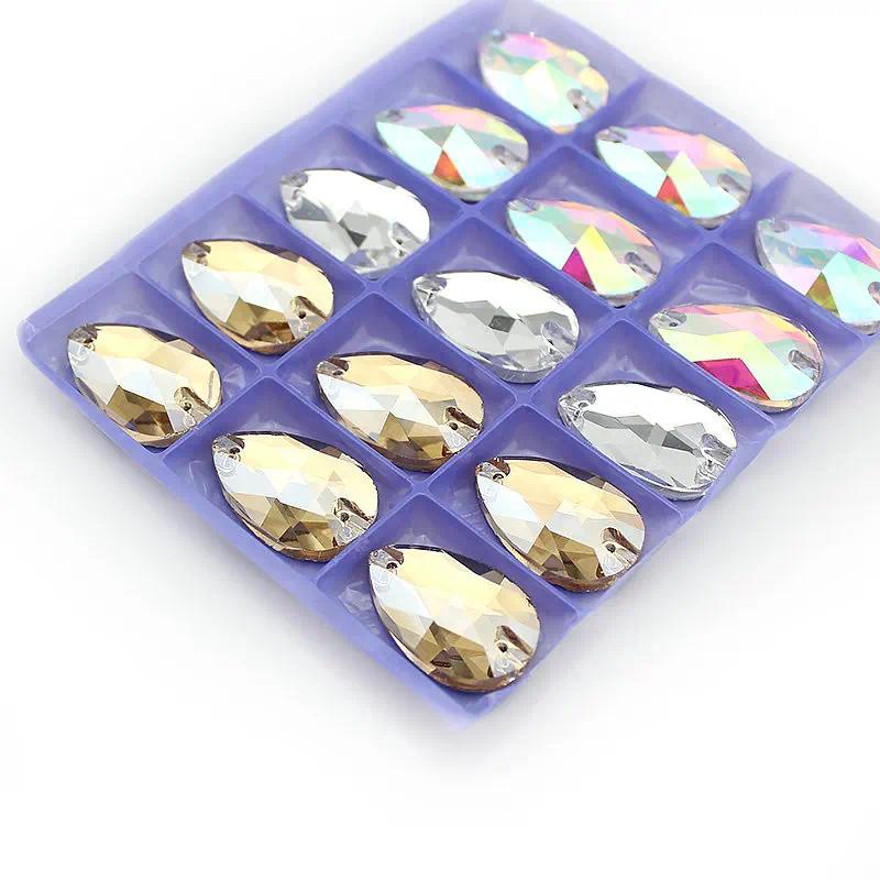 หินคริสตัลใส AB สําหรับตกแต่งเสื้อผ้า ชุดแต่งงาน