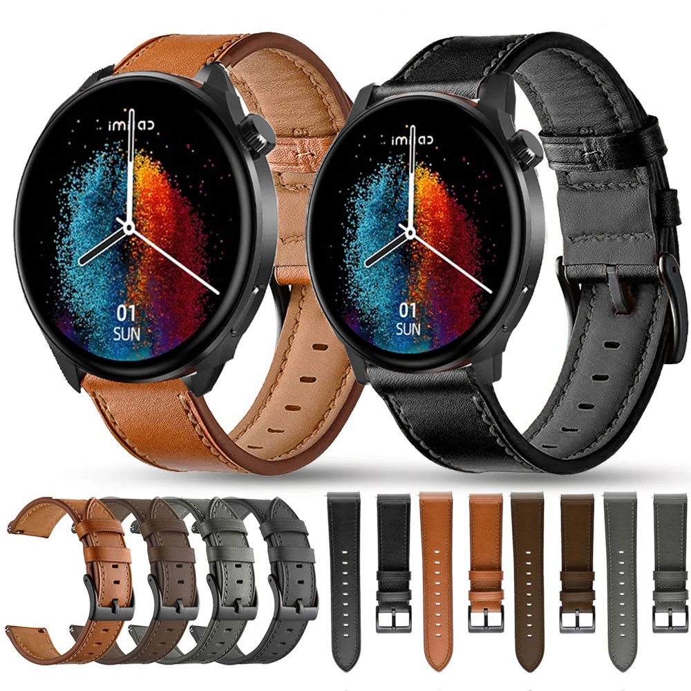 สายนาฬิกาข้อมือหนัง 22 มม. อุปกรณ์เสริม สําหรับ IMILAB W13 IMILAB W13