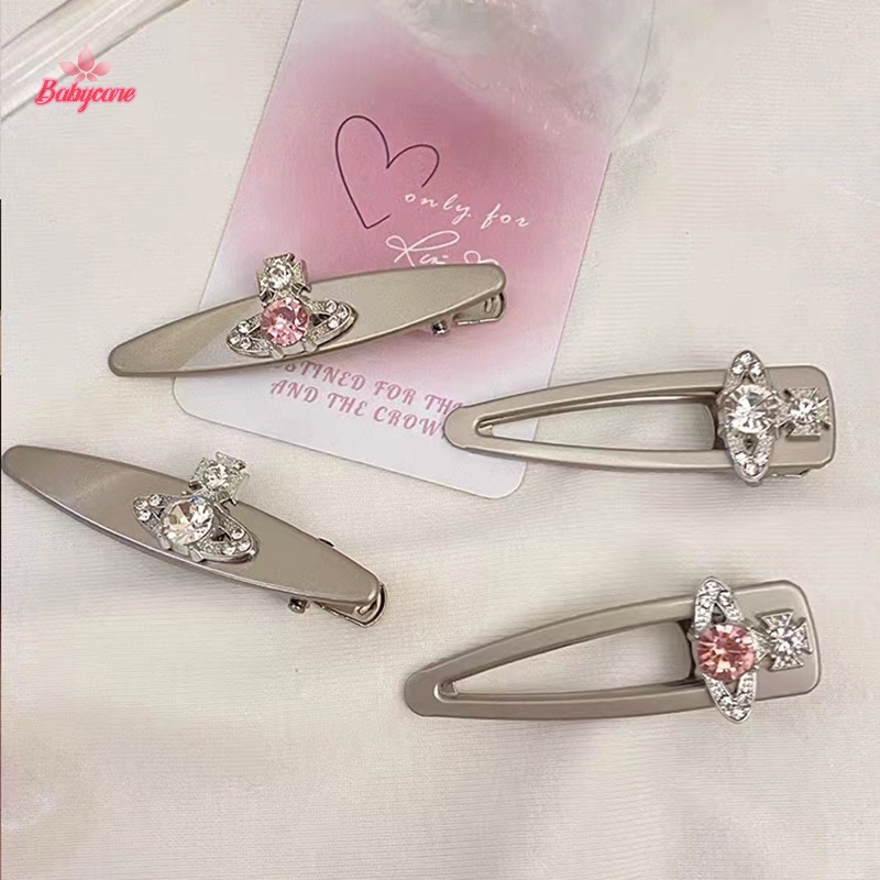 Byce> กิ๊บติดผมแฟชั่น ดีไซน์ไม่ซ้ําใคร ดาวเคราะห์ กิ๊บติดผม คริสตัล ปากเป็ด หรูหรา ด้านข้าง คลิปหน้าม้า สําหรับผู้หญิง เครื่องประดับผม ใหม่