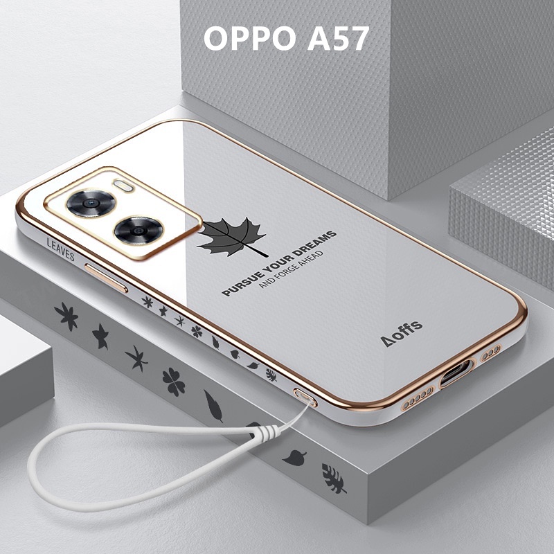 เคส OPPO A57 case ลายใบเมเปิ้ล TPU แบบนิ่ม เคสมือถือ เคสโทรศัพท์ OPPO A57 4G 2022