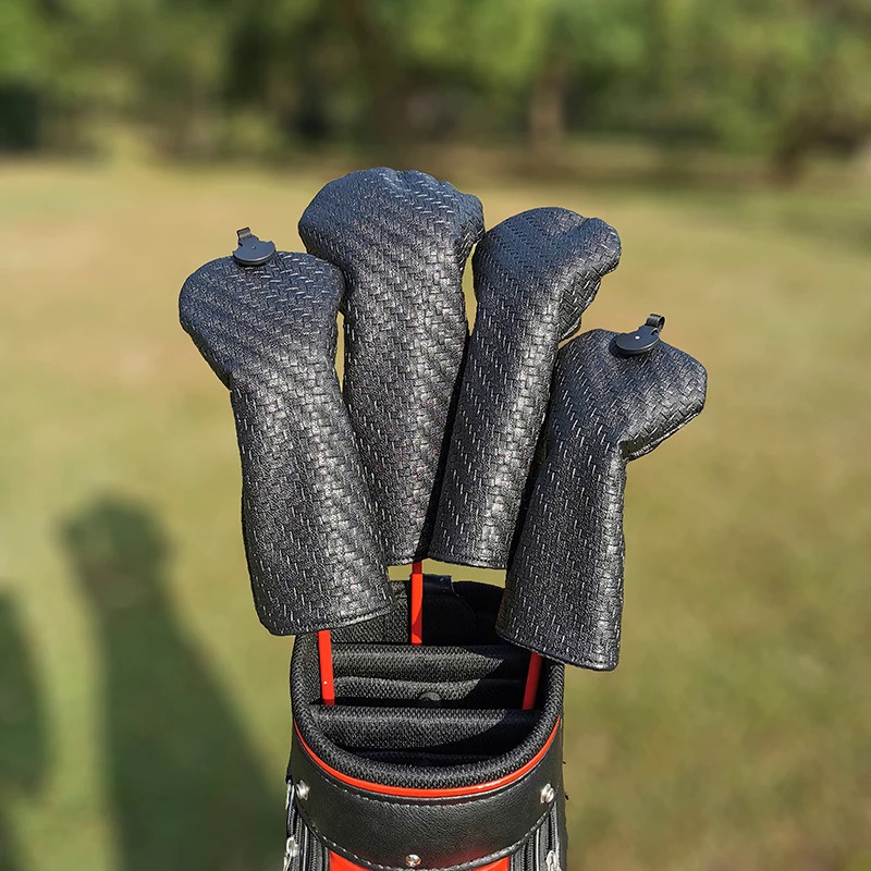 Black Golf club head cover set skull head cover fairway mixed wood cover leather cover for mixed fai