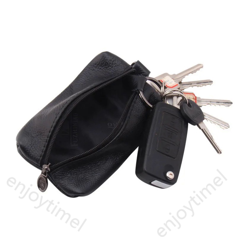 ซองหนัง ใส่กุญแจรถยนต์ กระเป๋าสตางค์ กุญแจ แม่บ้าน ซิป กระเป๋า พวงกุญแจ