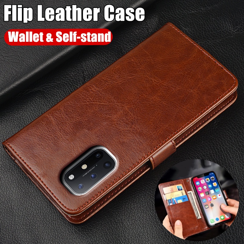 สําหรับ OnePlus 8T KB2001 KB2000 KB2003 KB2005 คลาสสิกพรีเมี่ยมหนัง Flip Folio กระเป๋าสตางค์พร้อมผู้