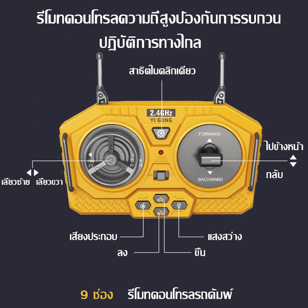(พร้อมส่ง) รถขุดบังคับ รถแม็คโครบังคับ รถบังคับวิทยุ รถบังคับ รถของเล่นเด็ก รถแม็คโคบังคับ 5CH 6CH 2 รุ่น ฟรีแบตเตอรี่คู - รูปที่ 6