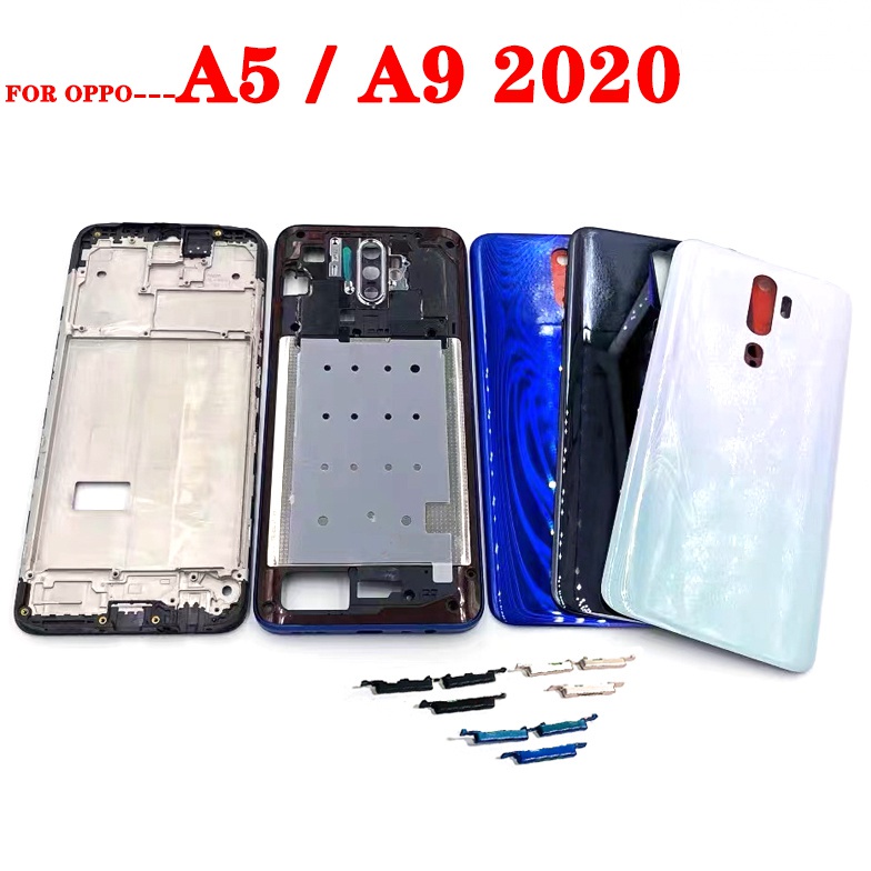 กรอบด้านหลัง สําหรับ Oppo A11 / A11x / A9 2020 / A5 2020 แบตเตอรี่ ฝาครอบด้านหลัง lcd ด้านหน้า กลาง อะไหล่กรอบ