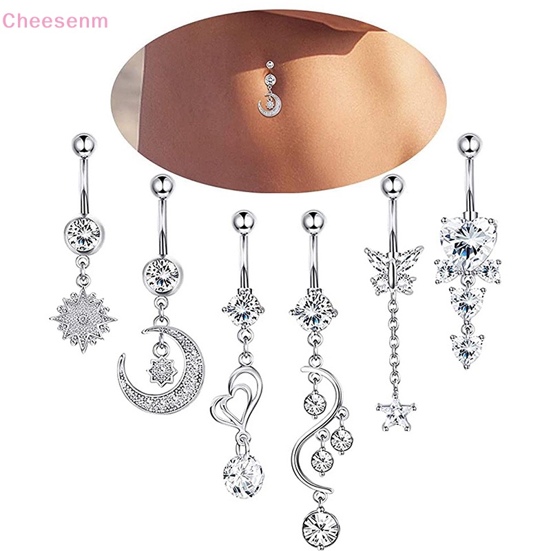 Cheesenm Crystal Navel Piercing 14g สําหรับสะดือร่างกาย