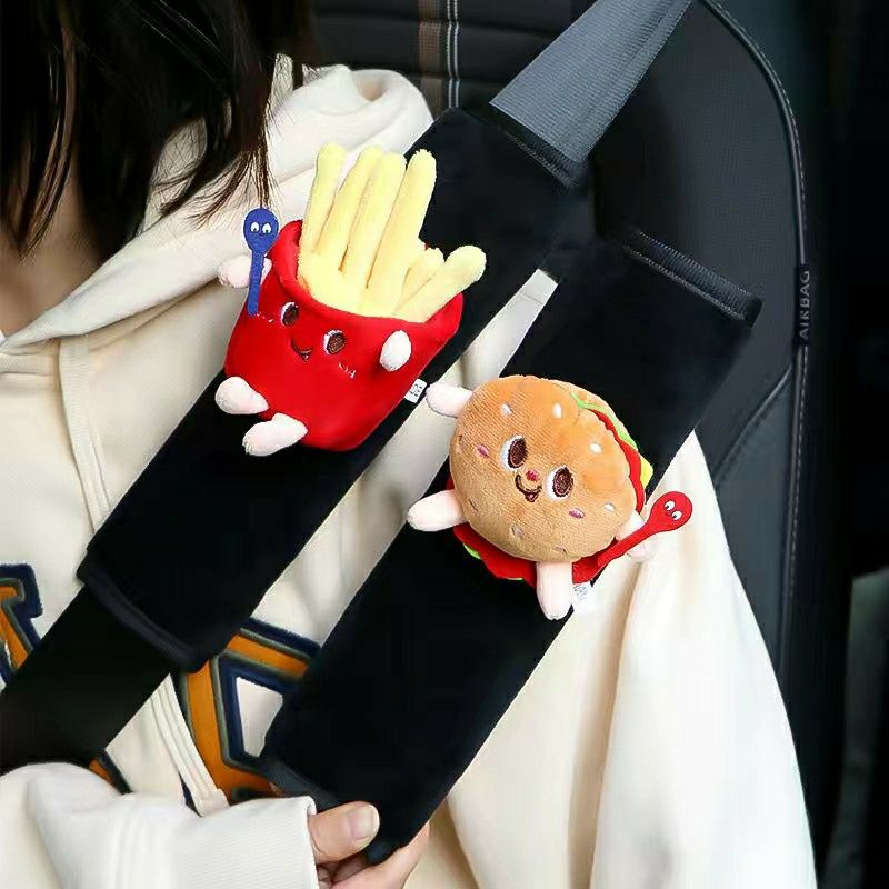 ตกแต่งรถ ปลอกหุ้มเข็มขัดนิรภัย ลายการ์ตูน มือจับตู้เย็น เนื้อผ้าใส่สบาย ลายการ์ตูน น่ารัก ที่หุ้มเข็ดขัดนิรภัย การตก แต่งเข็มขัดนิรภัย