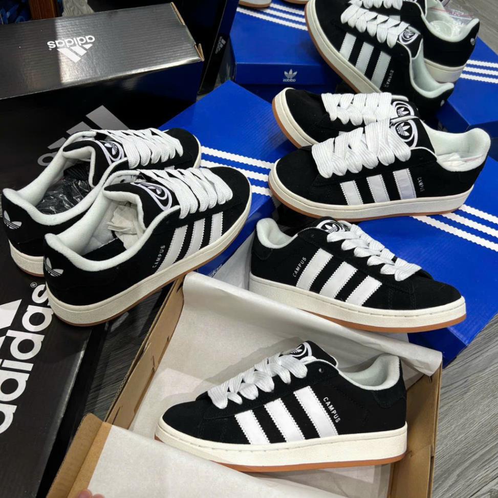 Adidas Campus 'Sneaker Black White Gum' HQ8708 Campus Black With White Stripe และ Yellow Sole แฟชั่