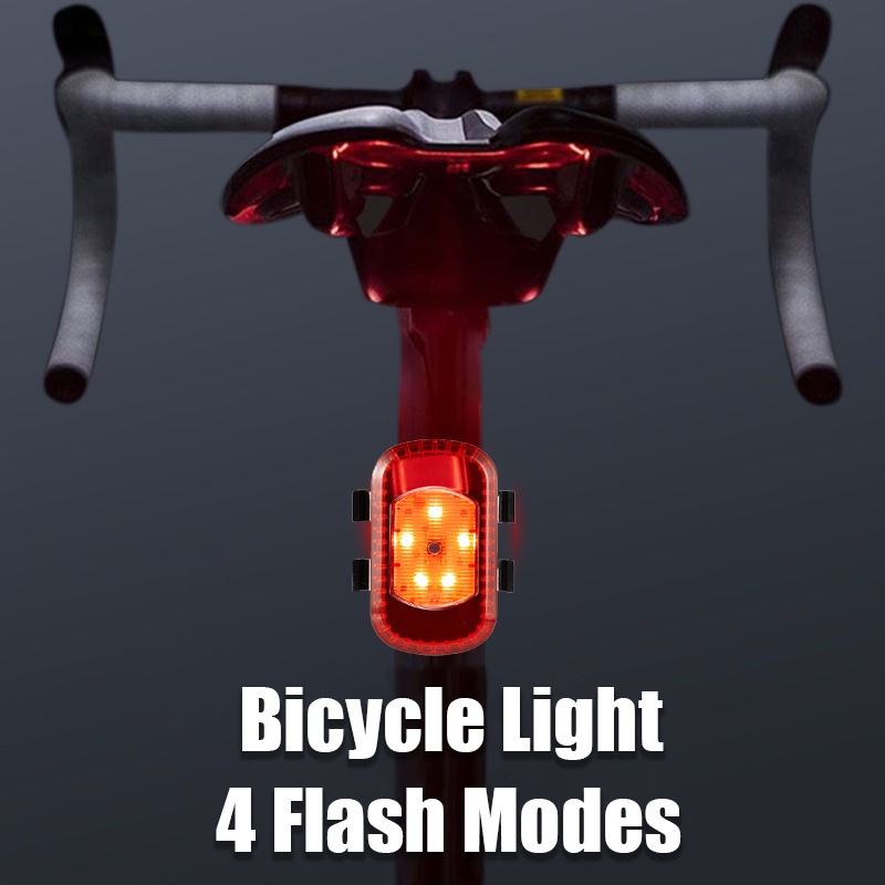 กันน้ํา ไฟท้ายจักรยาน LED 4 โหมด พร้อมที่ชาร์จ USB ไฟจักรยาน อุปกรณ์จักรยาน