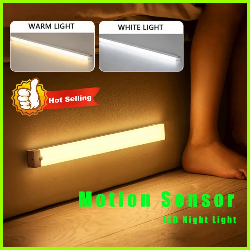 1pcs Magnetic Motion Sensor Light Wireless LED Night Light Rechargeable Wardrobe Cabinet Lamp Kitche