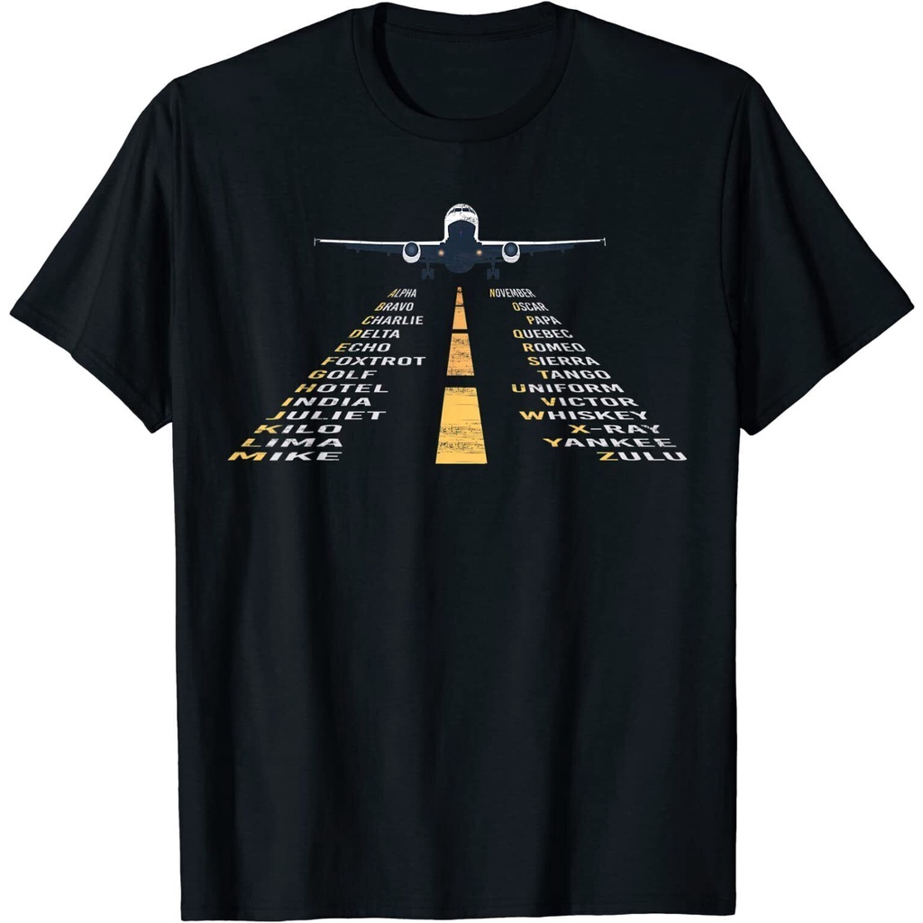 ใหม่ Phonetic Alphabet Fashion Men T-Shirt - Pilot Cadet Airplane Tee Shirt