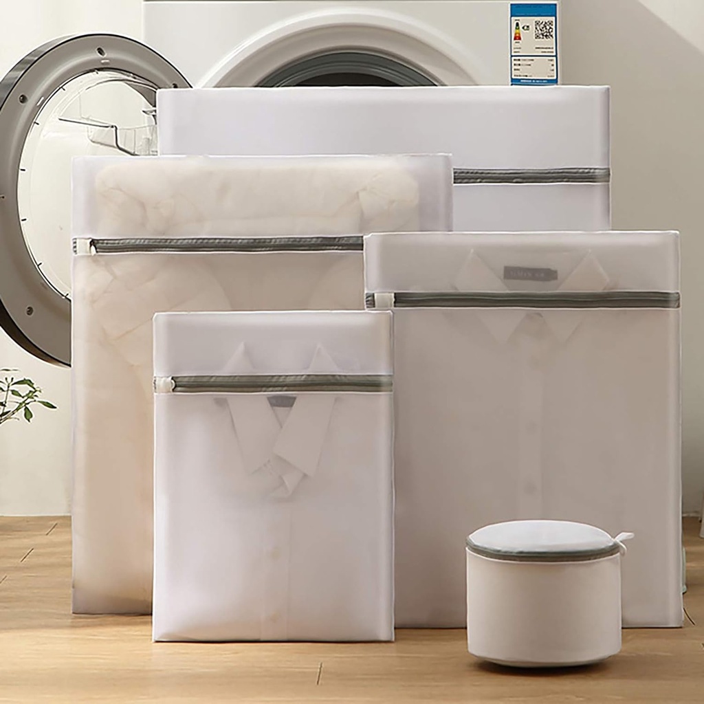 ถูกที่สุด ถุงตาข่าย แบบสี่เหลี่ยมและแบบกลมรี สำหรับใส่เสื้อผ้า ชุดชั้นในเพื่อซักในเครื่องซักผ้า