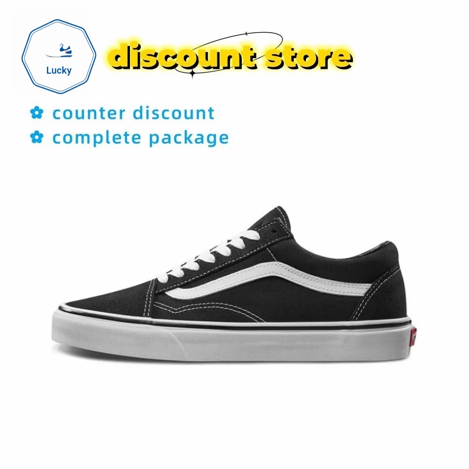 ของแท้ Vans Old Skool Black VN000D3HY28 Men's and Women's Skate Shoes