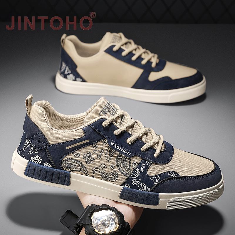 Jintoho รองเท้าผ้าใบลําลอง หนังนิ่ม ระบายอากาศ ใส่สบาย ขนาดใหญ่ 47 แฟชั่นสําหรับผู้ชาย เหมาะกับการวิ่ง เล่นกีฬา