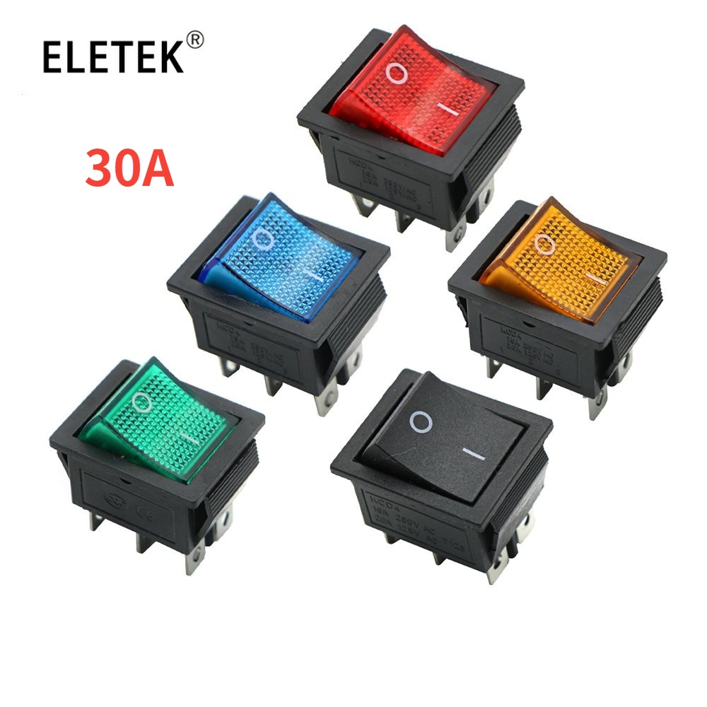 สวิตช์โยกเปิดปิด KCD4 2 ตําแหน่ง 4 Pins 6 Pins พร้อมฝาปิดสวิตช์ไฟ 30A 250V
