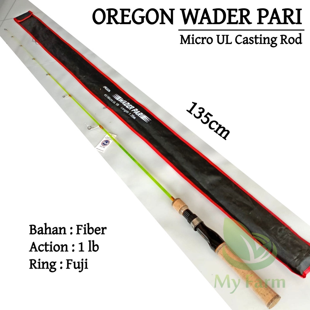 คันเบ็ดตกปลาไมโคร Ul Oregon Wader Pari ความยาว 135 ซม. วัสดุไฟเบอร์ ยืดหยุ่นมาก น้ําหนักเบาพิเศษ สําหรับหล่อปลาขนาดเล็ก ยืดหยุ่น แข็งแรง คุณภาพดี