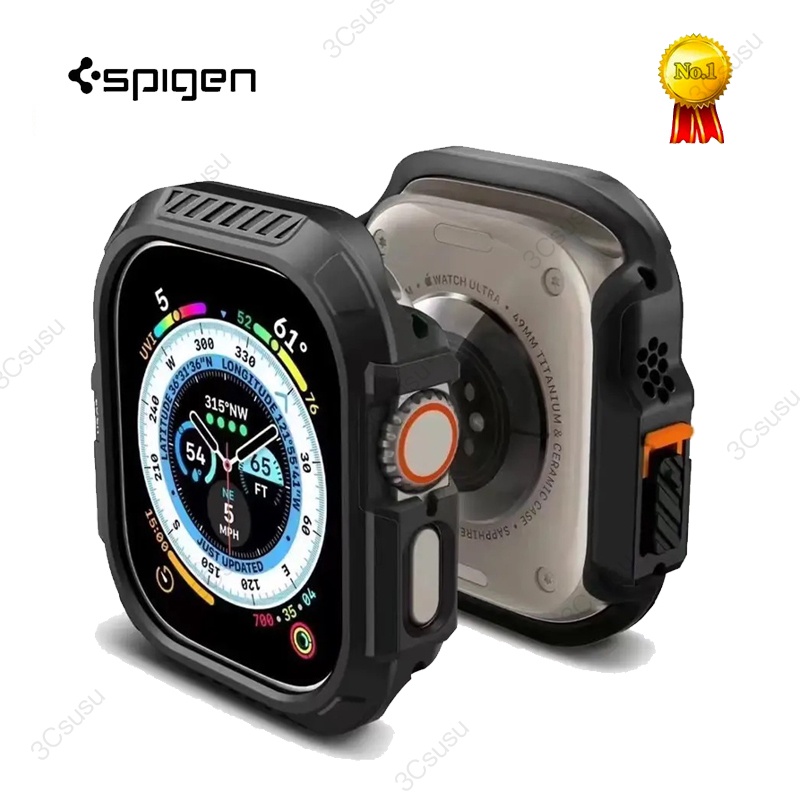 SPIGEN เคสนาฬิกาข้อมือ PC พร้อมกล่องบรรจุภัณฑ์ สําหรับ Apple Watch Ultra 2 Ultra series 9 8 7 For 49 45 41 มม.