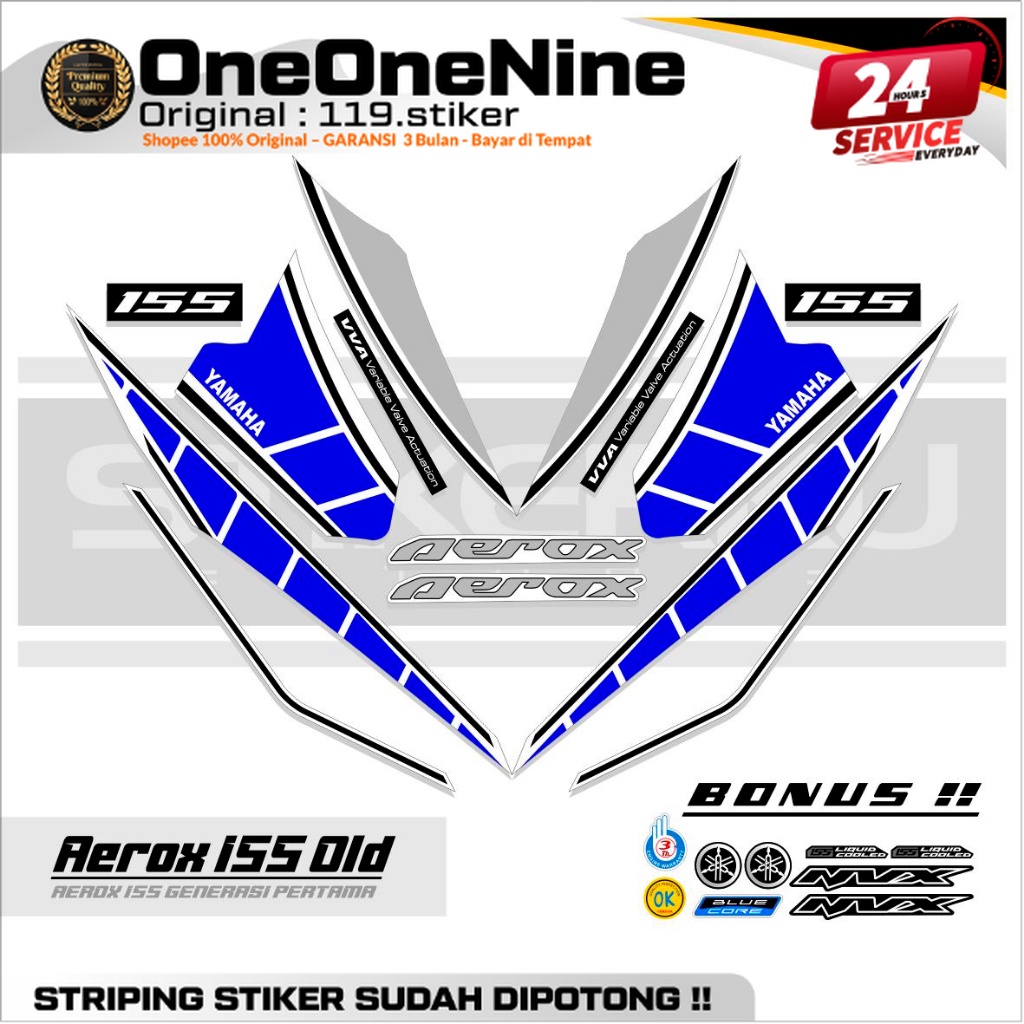 STRIPING AEROX OLD 155 MOTIF 19 / สติ๊กเกอร์ AEROX OLD 155 VVA / สติ๊กเกอร์ AEROX 155 VVA UNIQUE / ส