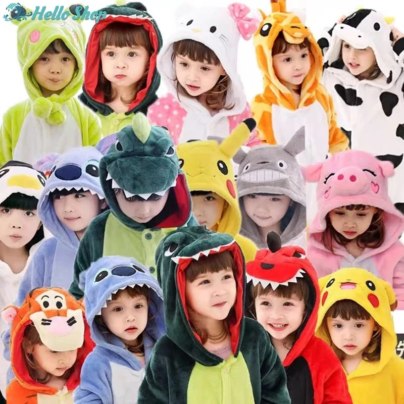 🔥พร้อมส่ง🔥 ชุดมาสคอตเด็ก ชุดไดโนเสาร์เด็ก ชุดนอนเด็ก ชุดนอนสักหลาด หนา นุ่ม คุณภาพดี
