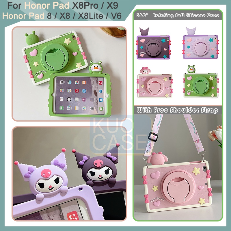 เคสโทรศัพท์มือถือ สําหรับ Honor Pad X9 X8Pro 11.5 X8 X8Lite Honor Pad 8 V6 V7 360° เคสซิลิโคนนิ่ม หมุนได้