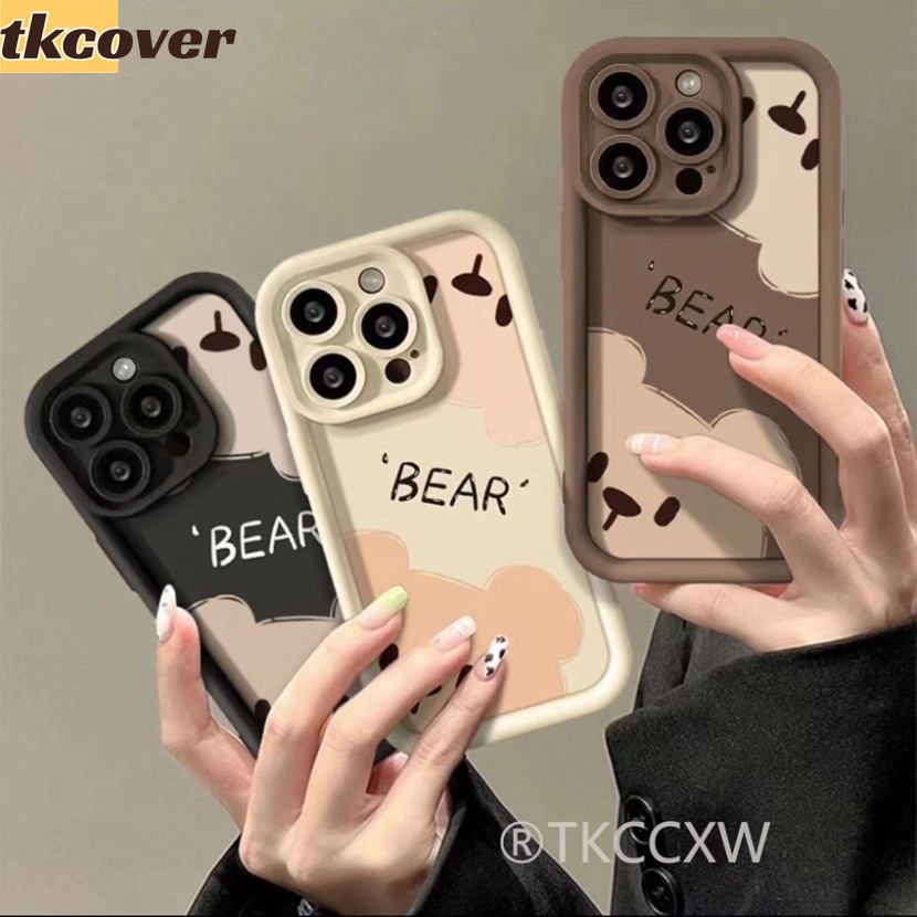 เคสโทรศัพท์ซิลิโคน TPU แบบนิ่ม ลายหมีน่ารัก กันกระแทก สําหรับ OPPO Find X5 X3 Pro F11 F9 Pro A92 A91 A52 A2 Pro R15
