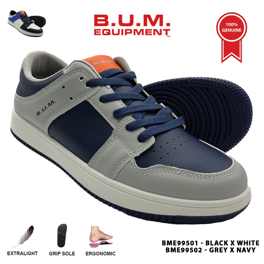 BUM อุปกรณ์ Kasut Lelaki Kasual Ringan - รองเท้าผู้ชาย BME99501/BME99502 Black x White/Grey x Navy