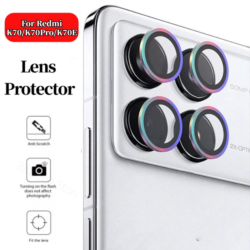 Redmi K70 Pro ฟิล์มป้องกันกล้อง สําหรับ RedmiK70 Pro K 70 K70E K70Pro 5G Xiaomi 3D โลหะผสม ใส แหวนโลหะ ด้านหลัง กระจกนิรภัย ป้องกันหน้าจอ ฟิล์มเลนส์กล้อง