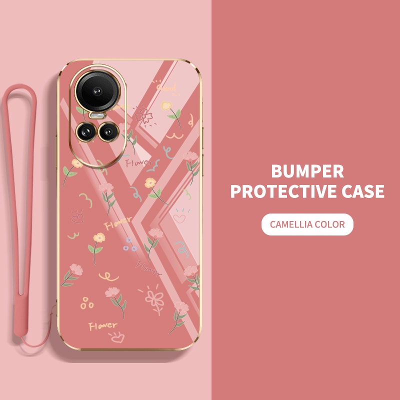 เคส Oppo Reno10 Pro 5G เต็มจอ ดอกไม้เล็ก กันกระแทก ซิลิโคน เคสโทรศัพท์ ป้องกัน