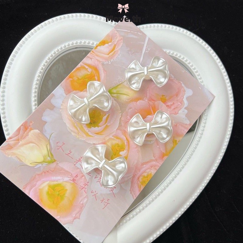 ในไทย✨Super Fairy Bowknot Hair Clip กิ๊บอ่อนโยนและหวานกิ๊บสาวหัวใจอมยิ้มคลิป Ins Minimalist Headwear-Move