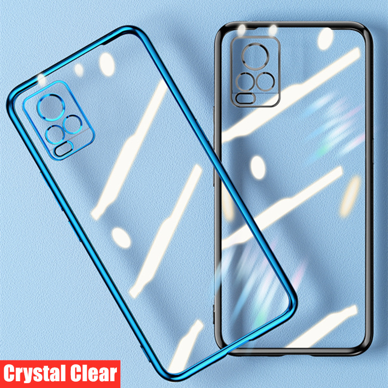 สําหรับ Vivo V20 Pro Vivo 2018 Slim Soft Clear Silicon ป้องกัน Jelly Case คริสตัล Anti-yellowing Electroplating ฝาหลัง