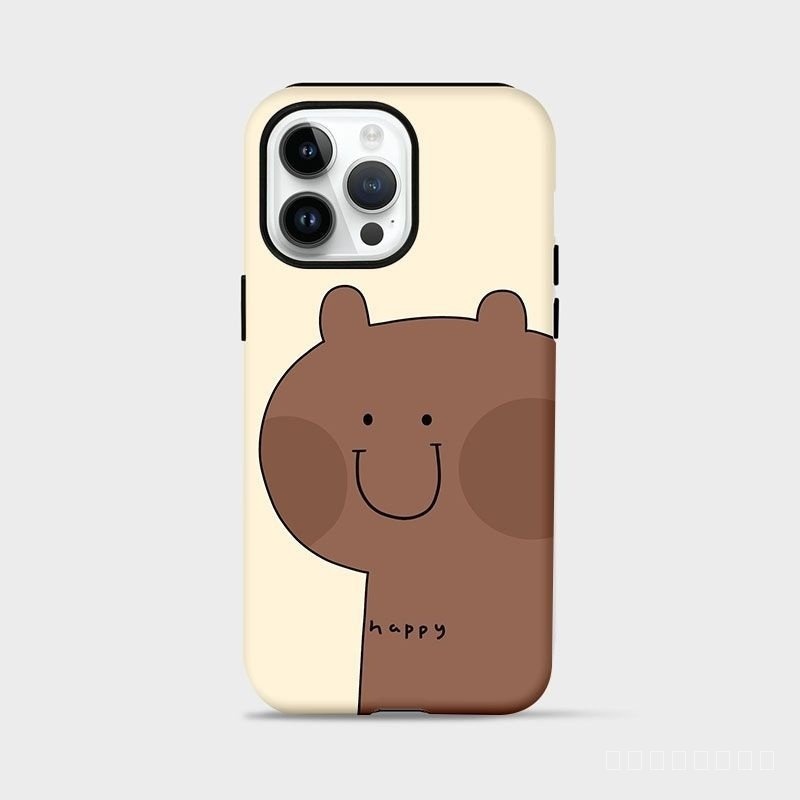 เคสโทรศัพท์มือถือ ป้องกัน ขอบกลม สองชั้น ลายหมีน่ารัก ไฮเอนด์ สําหรับ Iphone 15 15promax 14promax 12promax 11promax