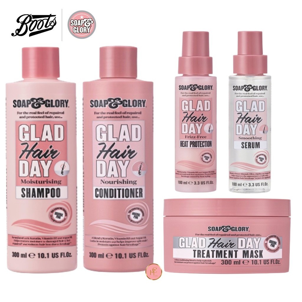 Soap and glory glad day hair shampoo conditione treatment serum heat protection โซพ แอนด์ กลอรี่ แกล