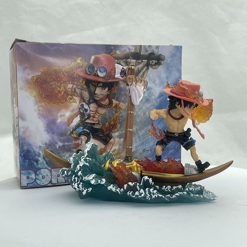 One Piece G5 Fire Power Ship Ace Demon Island Series Fire Fist Ace อะนิเมะ One Piece รูปเครื่องประดั