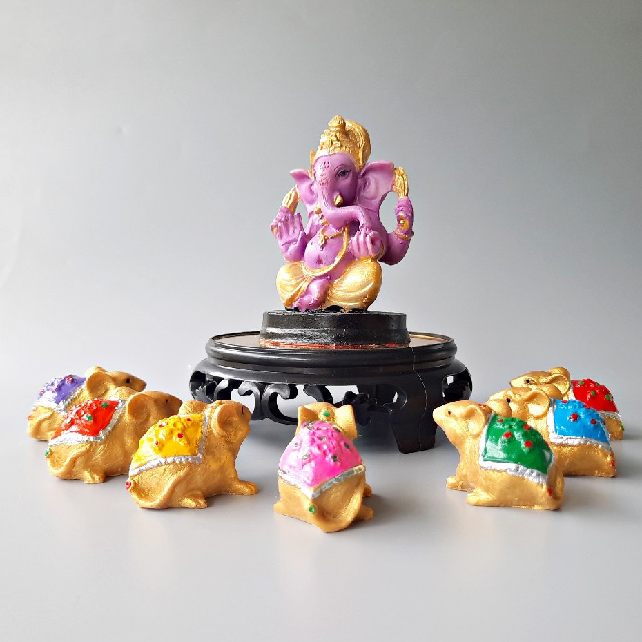 หนูมุสิกะเรซิ่น สีประจำวันเกิด เสริมพลังบูชาพระพิฆเนศ MOUSE02 - รูปที่ 2