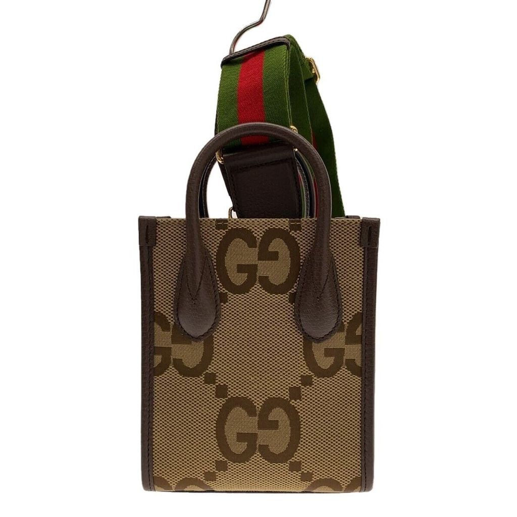 Gucci tote bag mini shoulder jumbo GG canvas BEG ลายรวม 2 ทาง ส่งตรงจากญี่ปุ่น มือสอง
