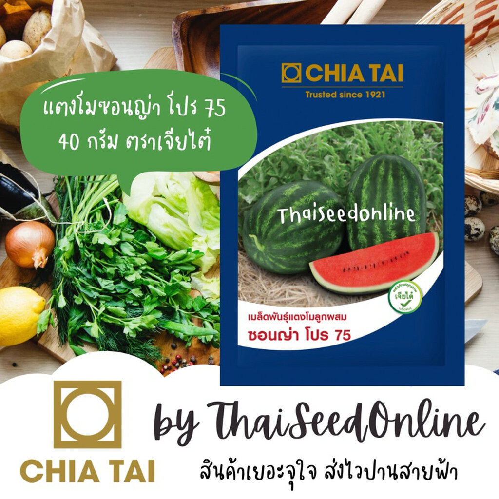 Chia Tai(เจียไต๋) CTCOM Exp. 1/2571 ซองใหญ่ 40g เมล็ดพันธุ์ แตงโม ซอนญ่าโปร 75 ตราเจียไต๋ ซอนญ่าโปร75